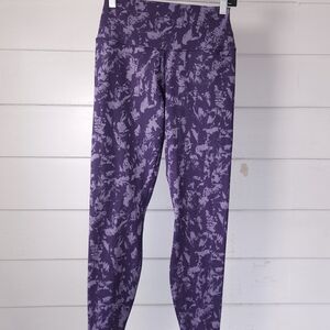 Nike One Dri-FIT Women's High Waisted Leggings Purple Abstract Print Size M